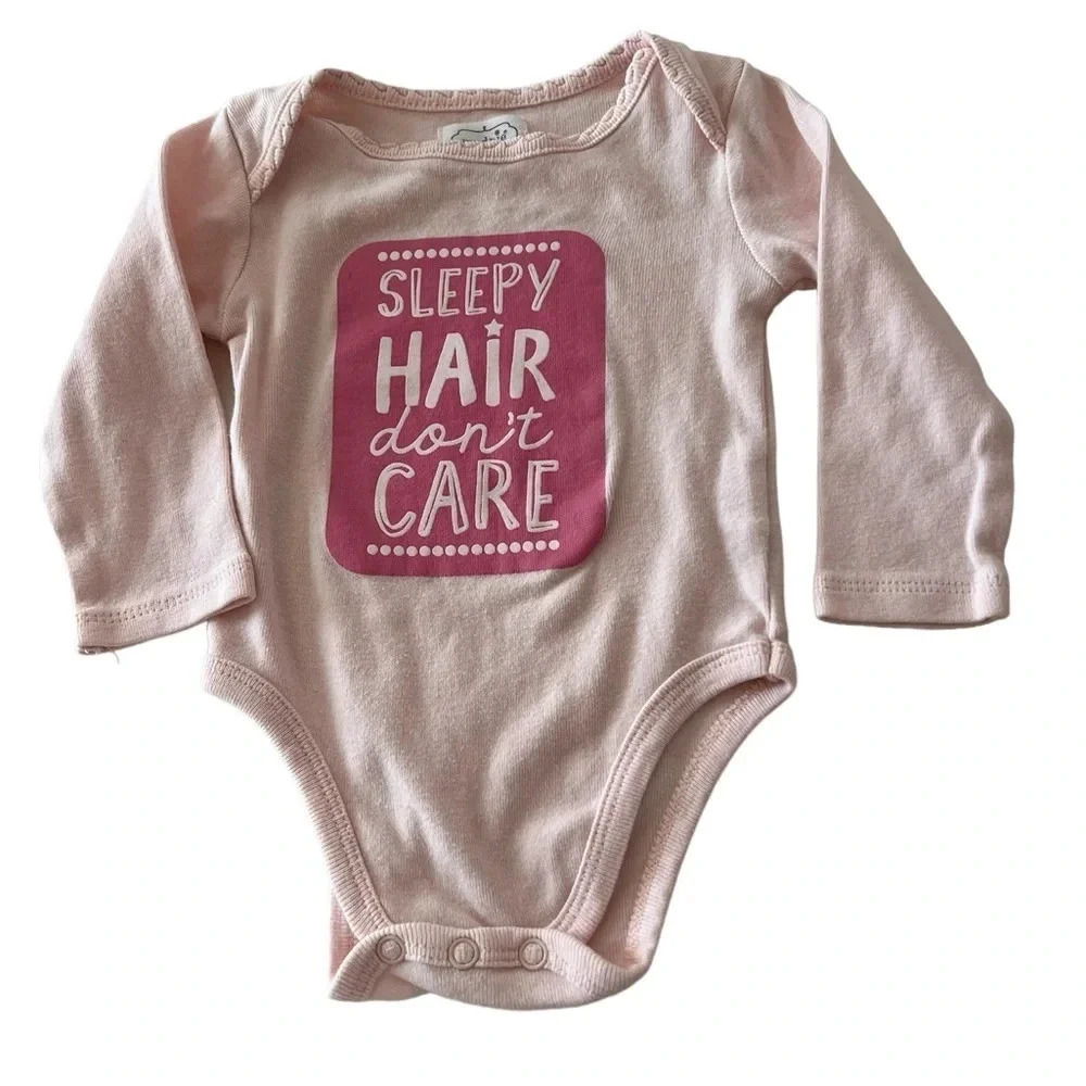 Mudpie Sleepy Hair Don’t Care onesie